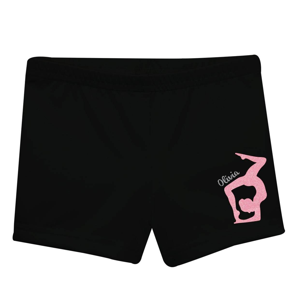 Gymnast Silhouette Name Black Shorties - Wimziy&Co.