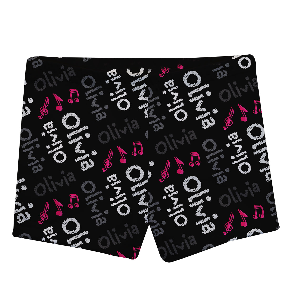 Music Notes Name Print Black Shorties - Wimziy&Co.