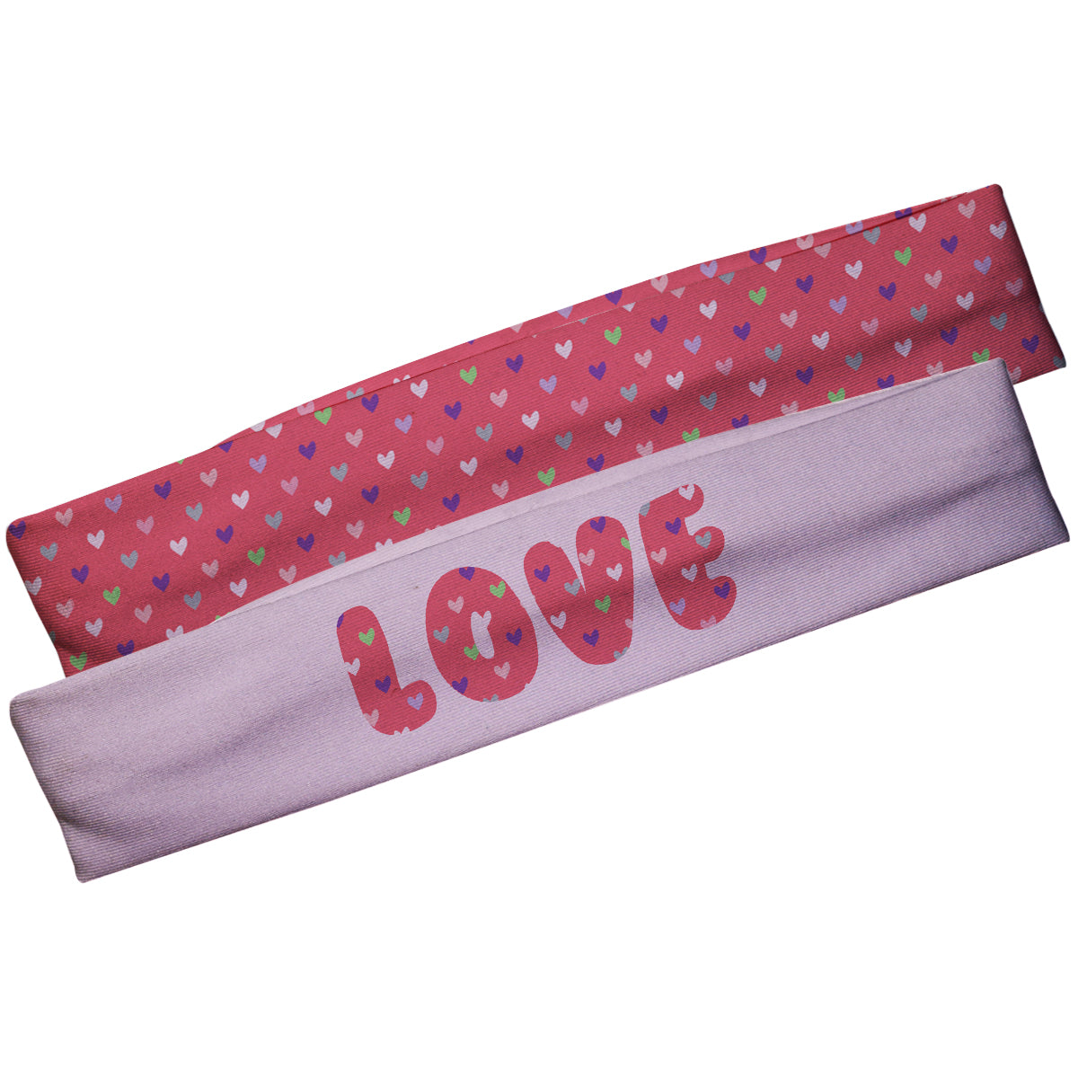 Love Print Pink Headband Set