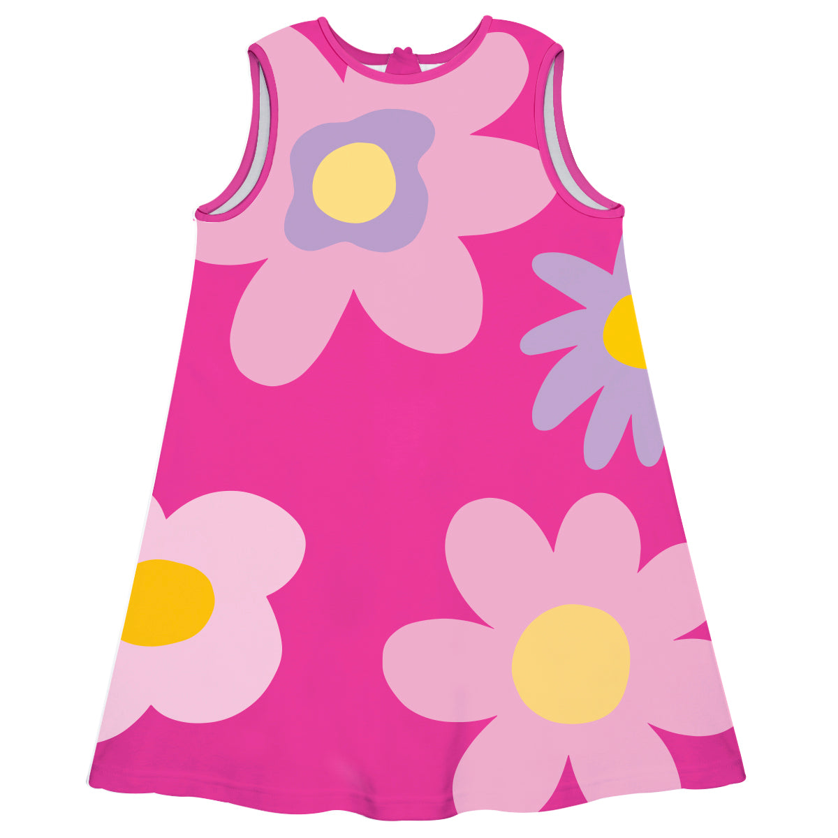 Flowers Hot Pink A Line Dress