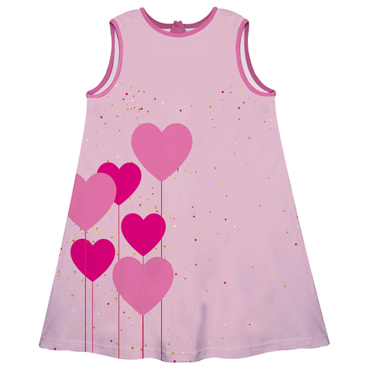 Hearts Pink A Line Dress