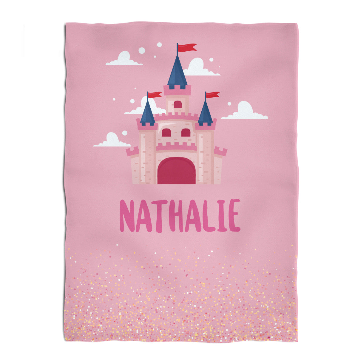 Castle Princess Personalized Name Pink Minky Throw