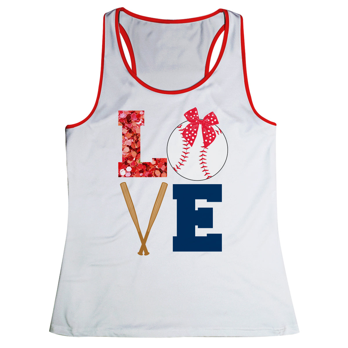 Baseball Love White Tank Top