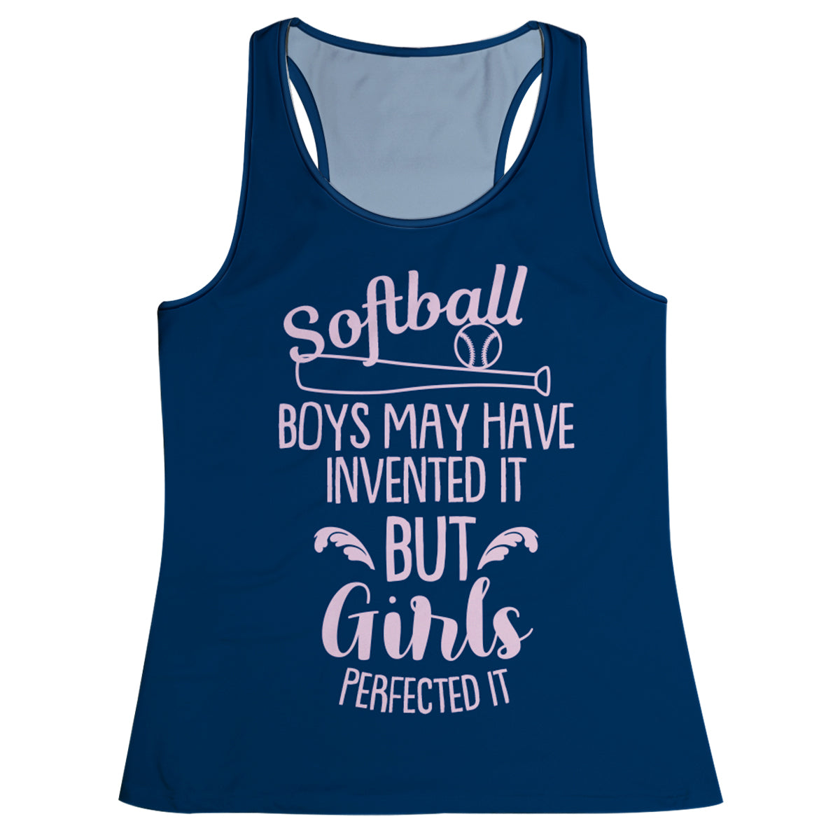 Softball Quote Navy Tank Top