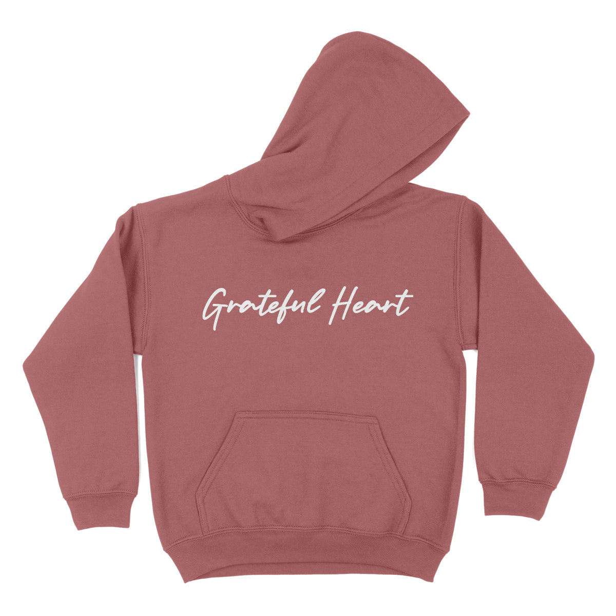 Grateful Heart Burgundy Fleece Long Sleeve Hoodie