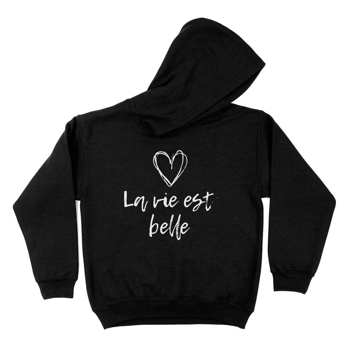 La Vie Est Belle Black Fleece Long Sleeve Hoodie