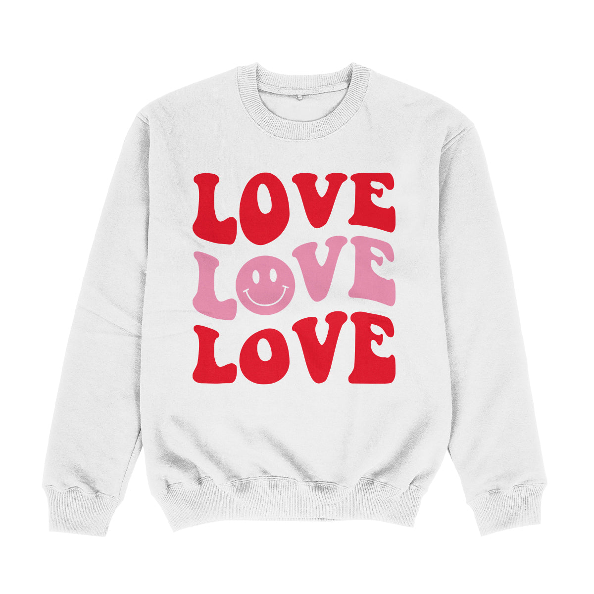 Love Face White Crewneck Sweatshirt