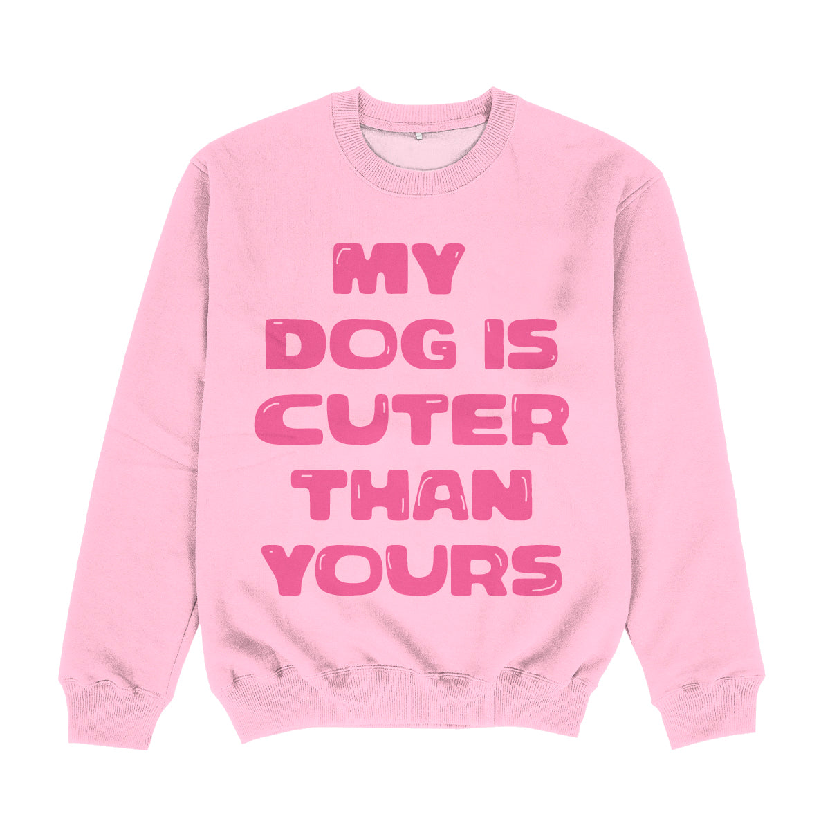 Mi Dog Cuter Than Yours Pink Crewneck Sweatshirt