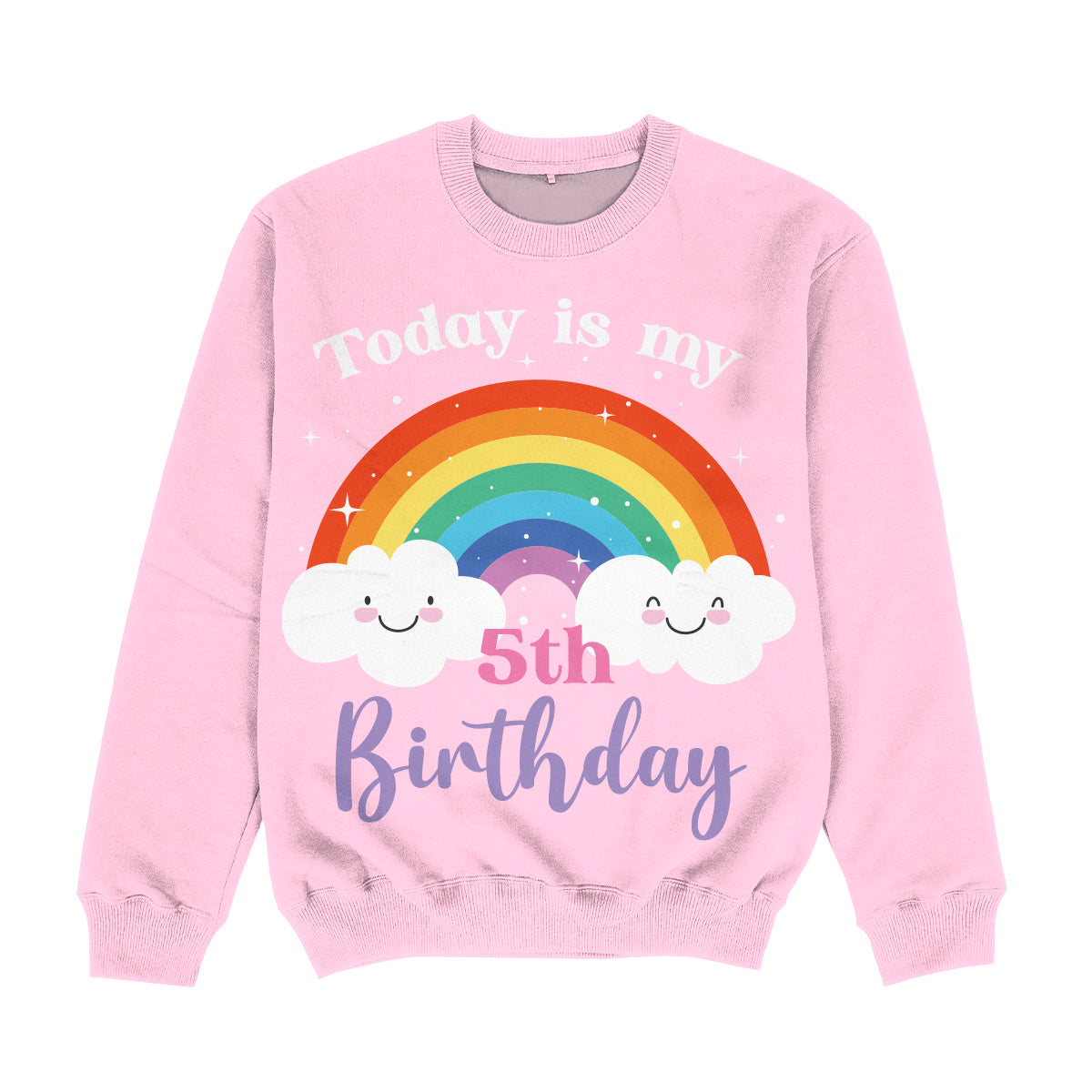 Today Is My Birthday Personalized Year Age Pink Crewneck Sweatshirt