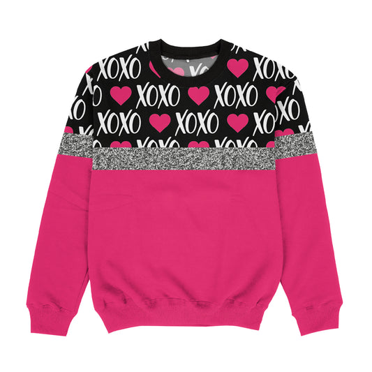 XOXO Black and Hot Pink Crewneck Sweatshirt