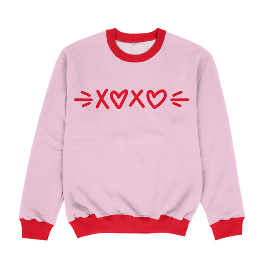 XOXO Heart Pink and Red Crewneck Sweatshirt