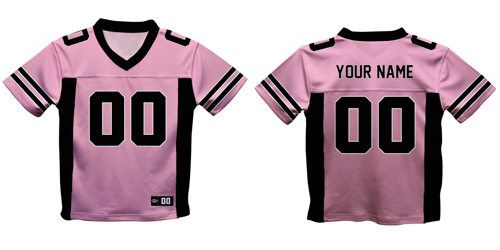 Personalized Name and Number Pink and Black Fashion Football T-Shirt - Wimziy&Co.