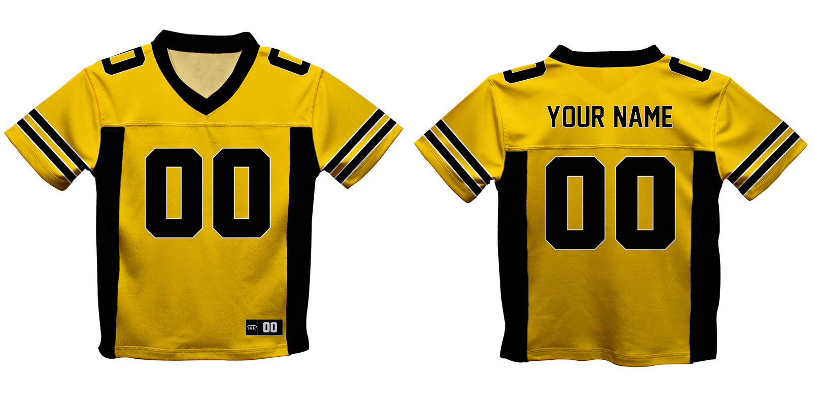 Personalized Name and Number Yellow and Black Fashion Football T-Shirt - Wimziy&Co.