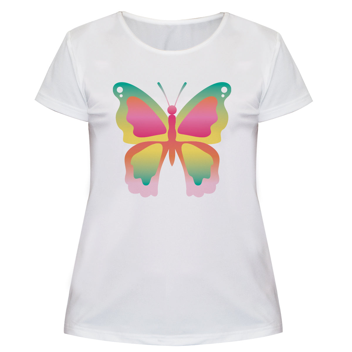 Butterfly Pink Degrade and White Short Sleeve Tee Shirt – Wimziy&Co.