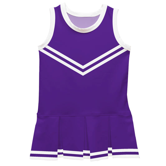 Purple White Sleeveless Cheerleader Dress V2