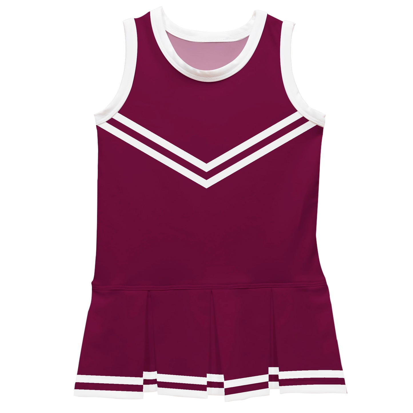 Maroon and White Sleeveless Cheerleader Dress