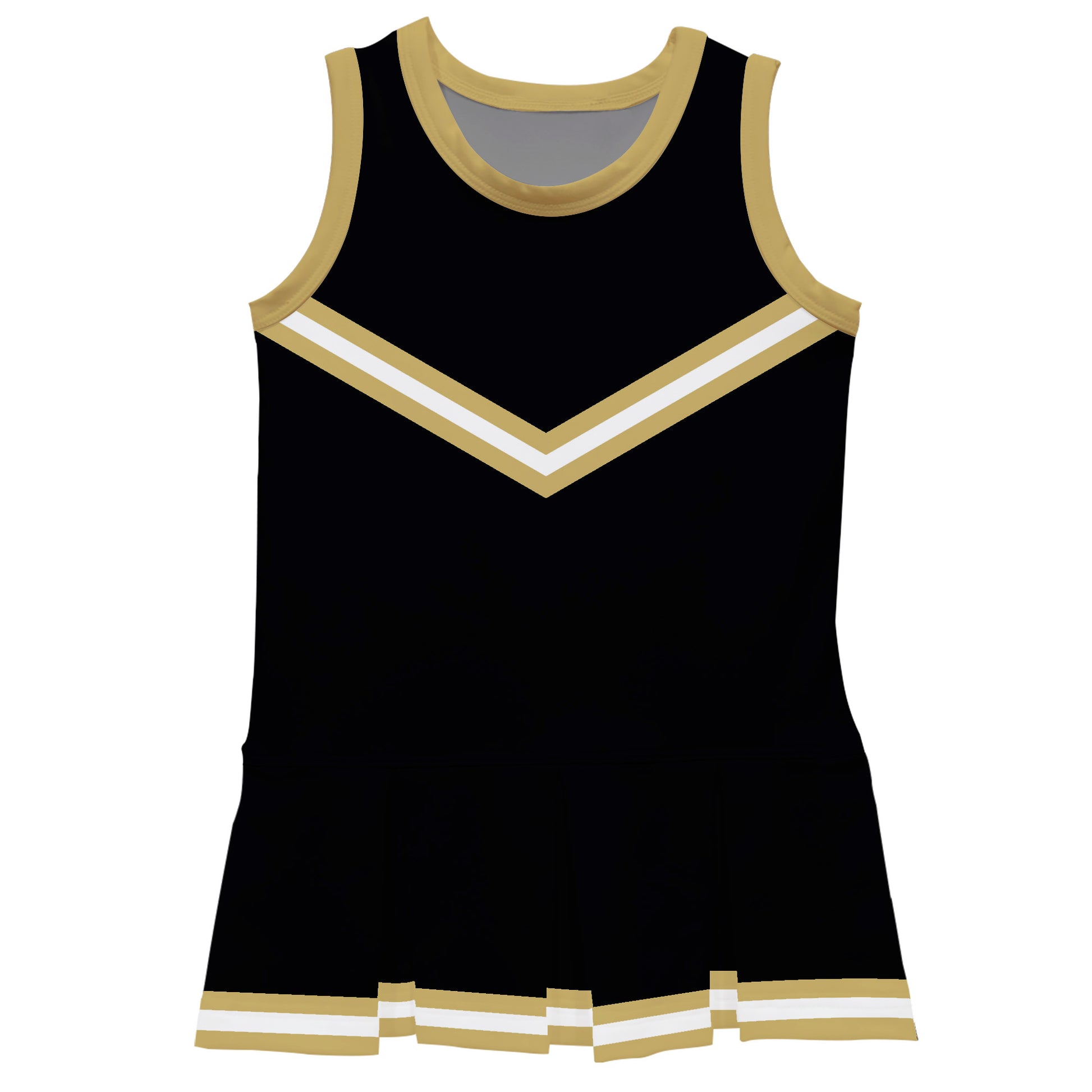 Black and Gold Sleeveless Cheerleader Dress