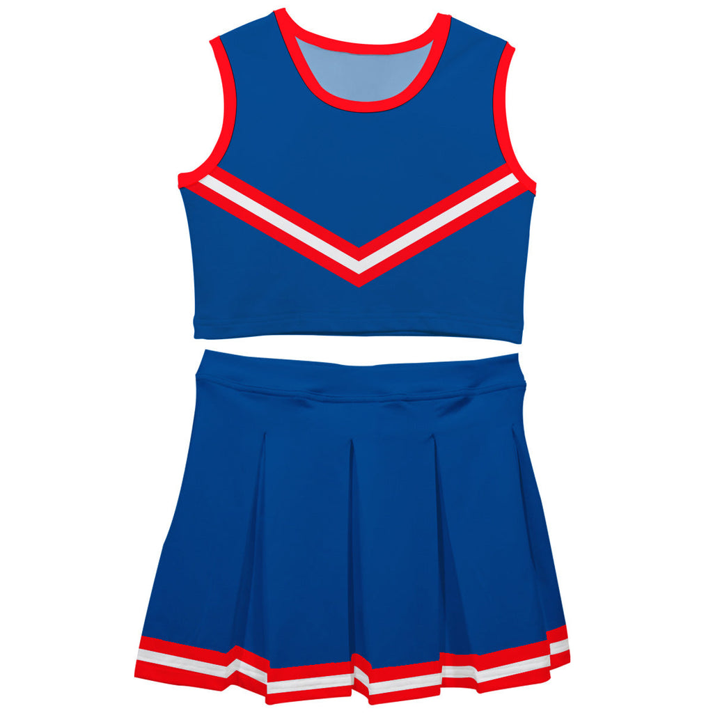 Blue and Red Sleeveless Cheerleader Set – Wimziy&Co.
