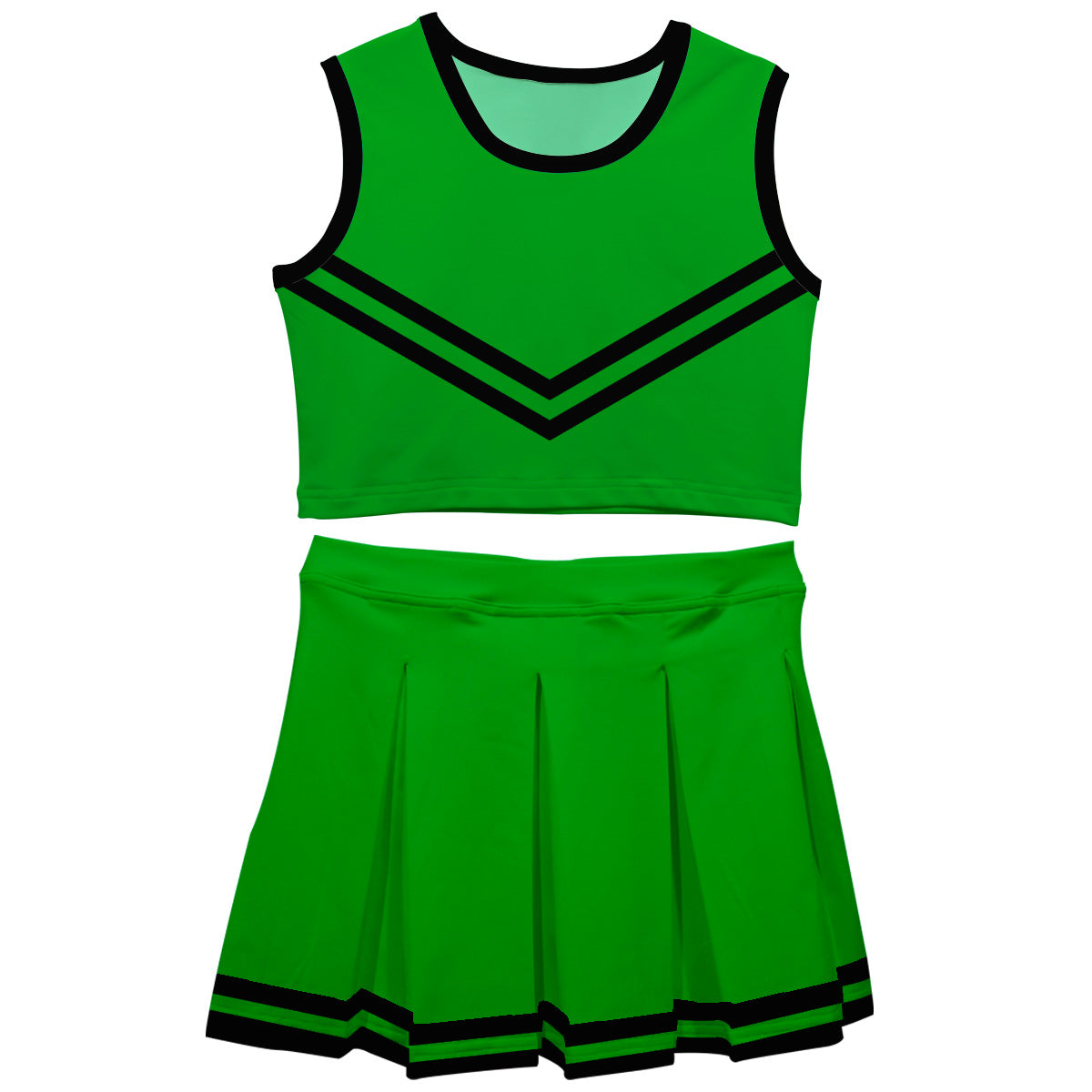 Green Black Sleeveless Cheerleader Set V2