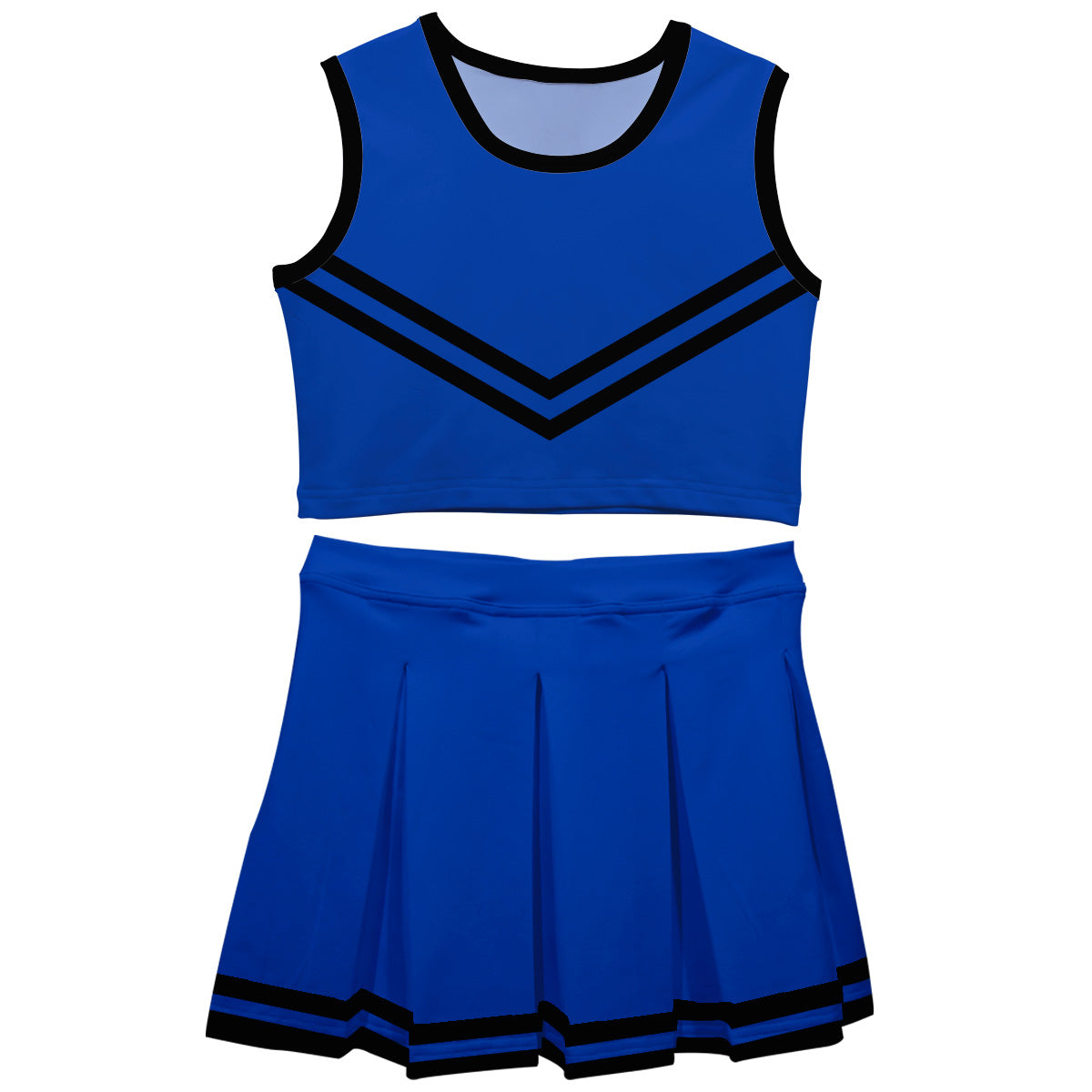 Royal Black Sleeveless Cheerleader Set