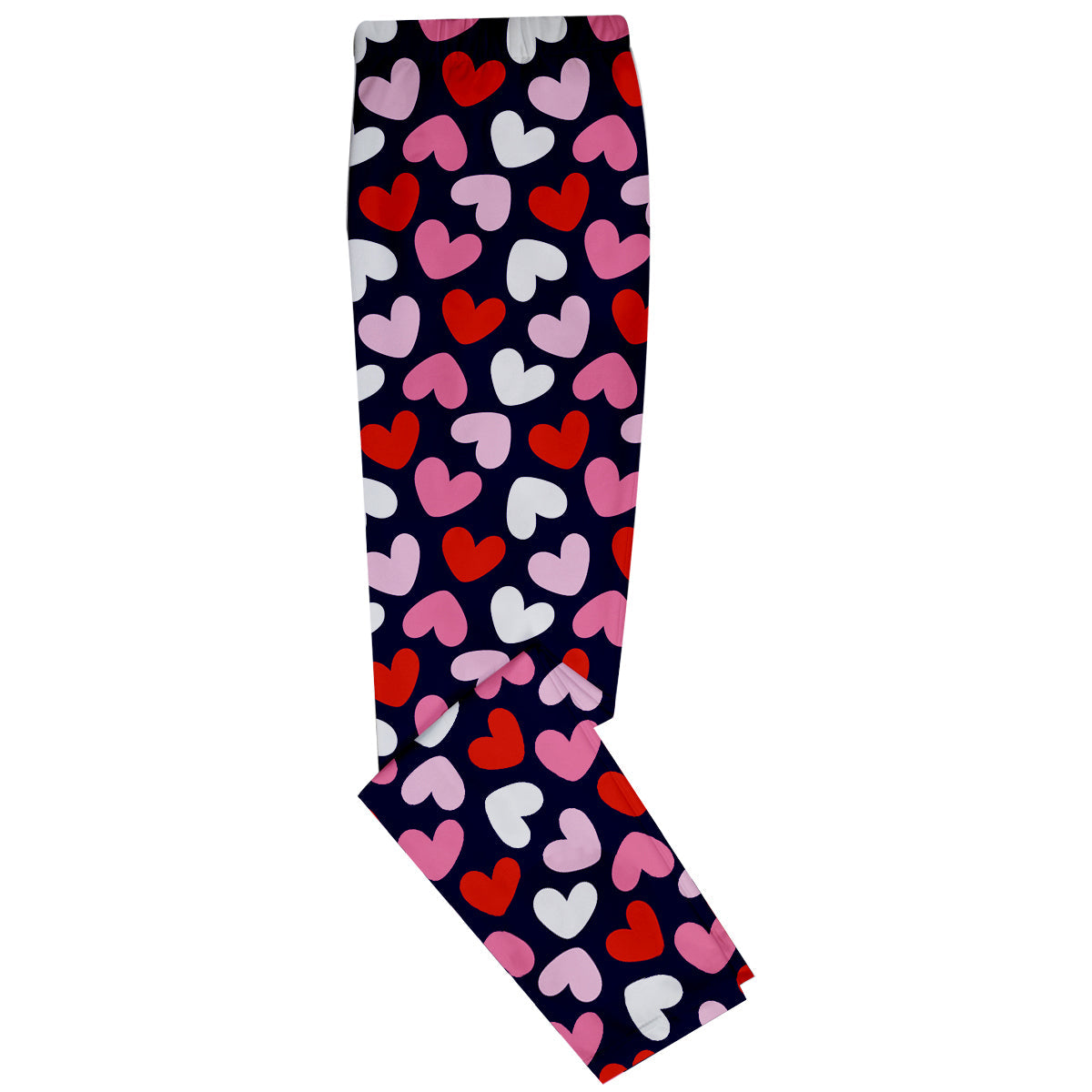 Hearts Print Monogram Navy Leggings - Wimziy&Co.