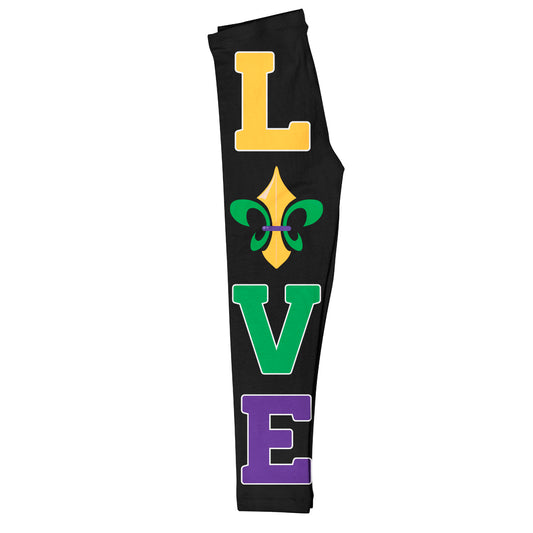 Love Mardi Gras Black Leggings - Wimziy&Co.