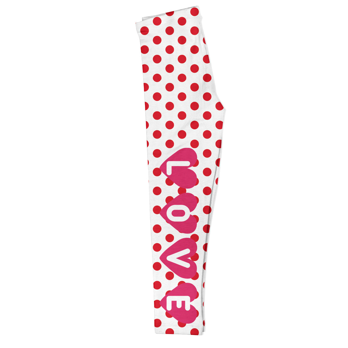 Love Polka Dots Print White Leggings - Wimziy&Co.