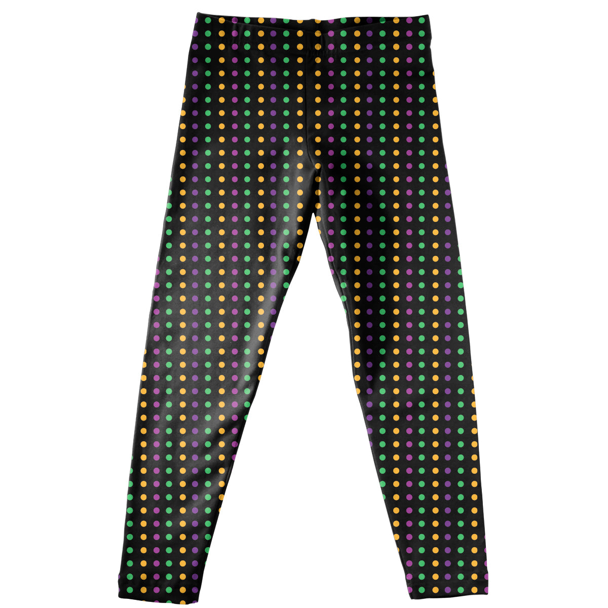 Polka Dot Mardi Gras Black Leggings - Wimziy&Co.