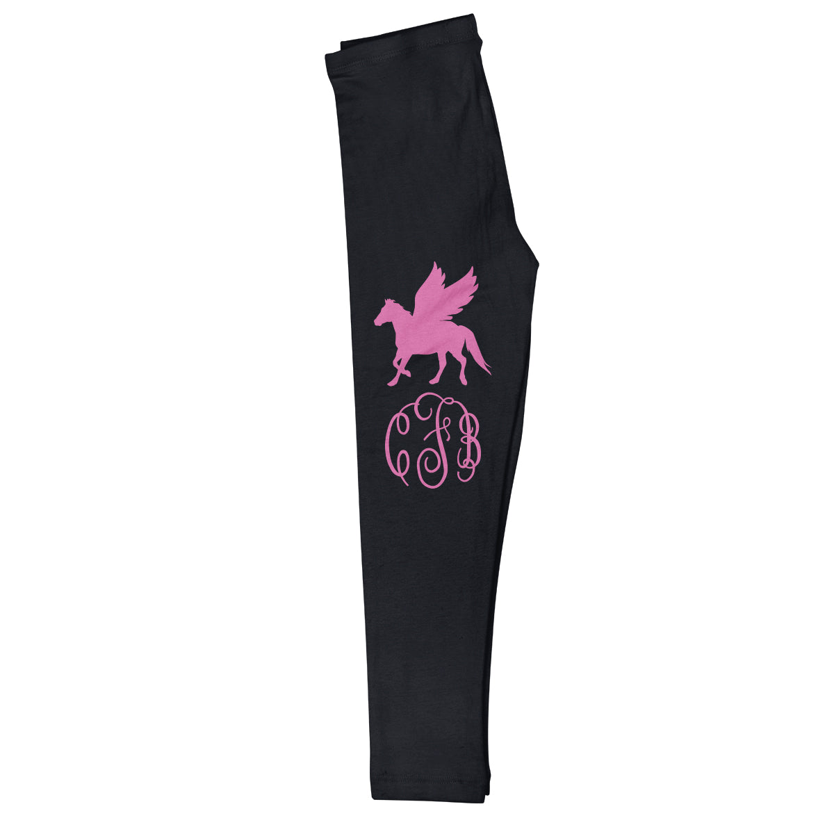 Pegasus and Personalized Monogram Black Leggings - Wimziy&Co.