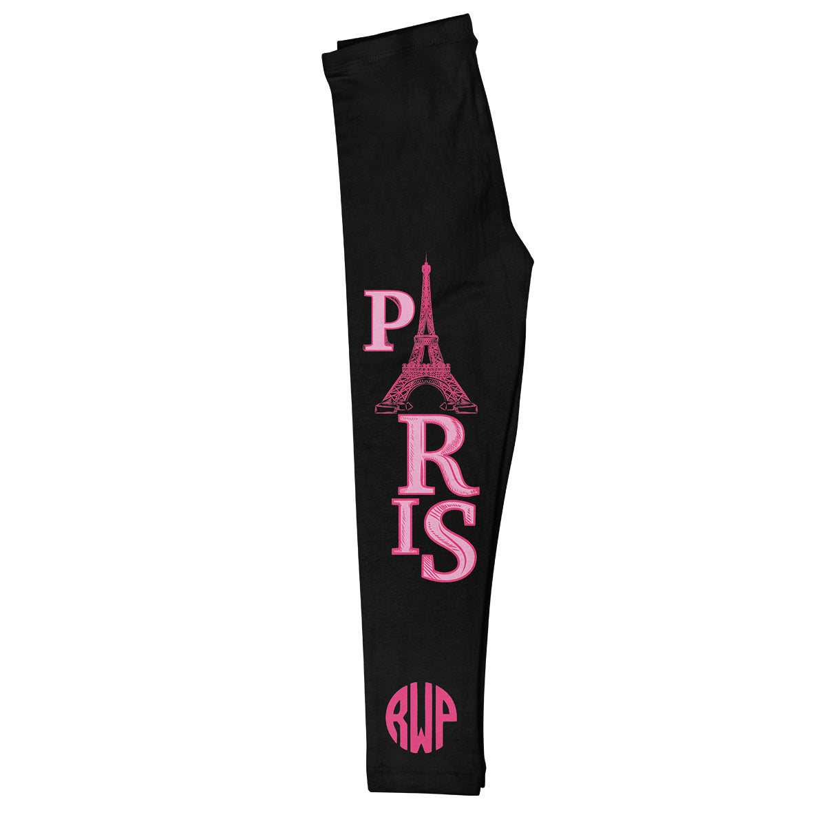 Paris Monogram Black Leggings