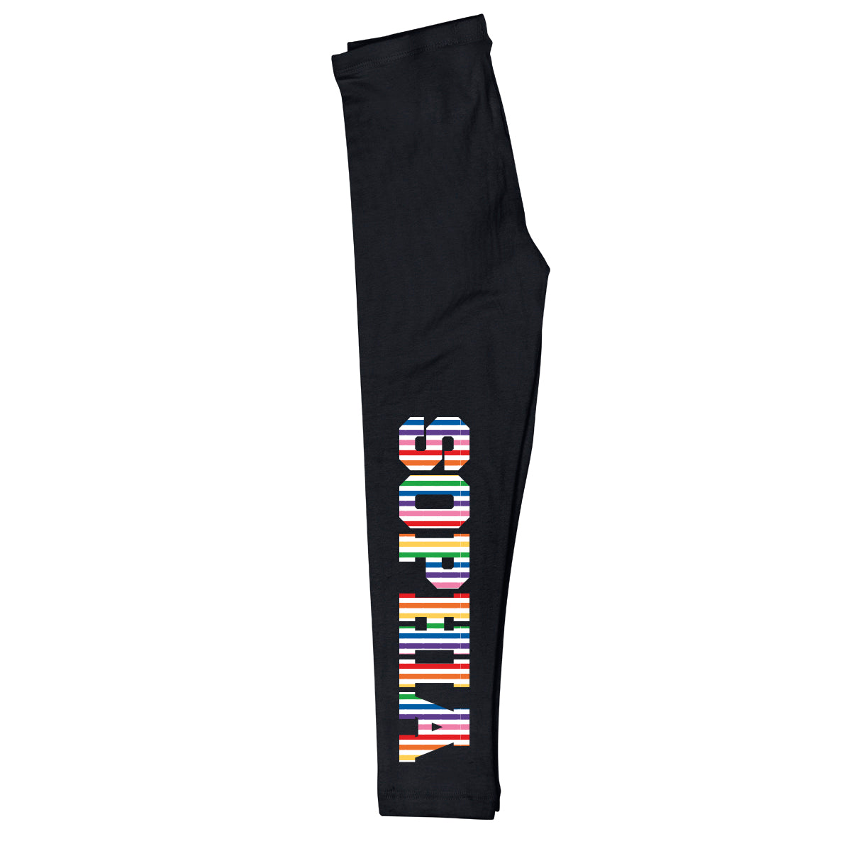 Rainbow Name Black Leggings