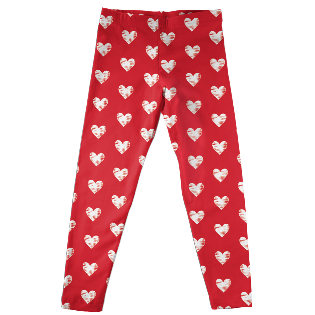 Valentines Hearts Print Red Leggings - Wimziy&Co.