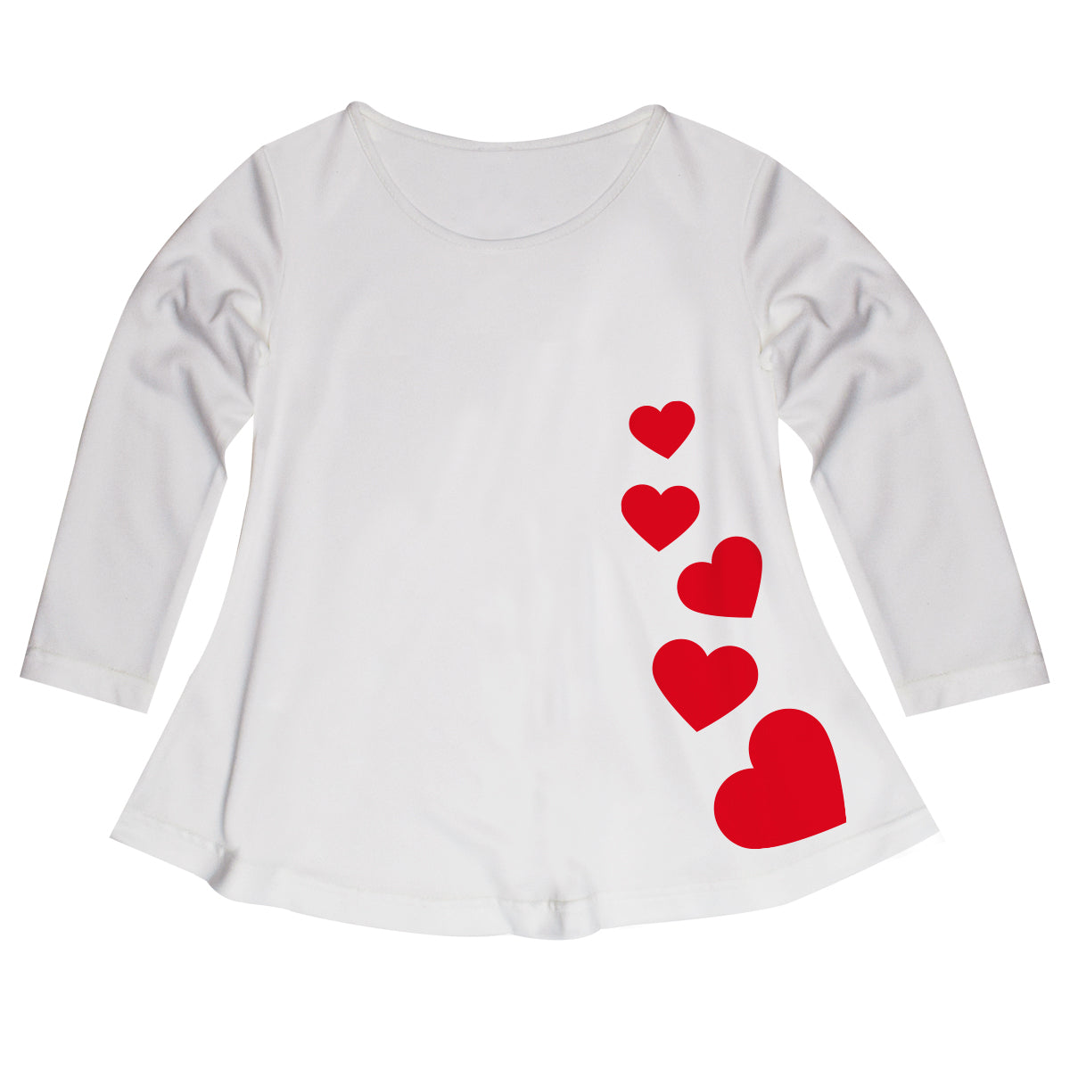 Hearts Name White Long Sleeve Laurie Top - Wimziy&Co.