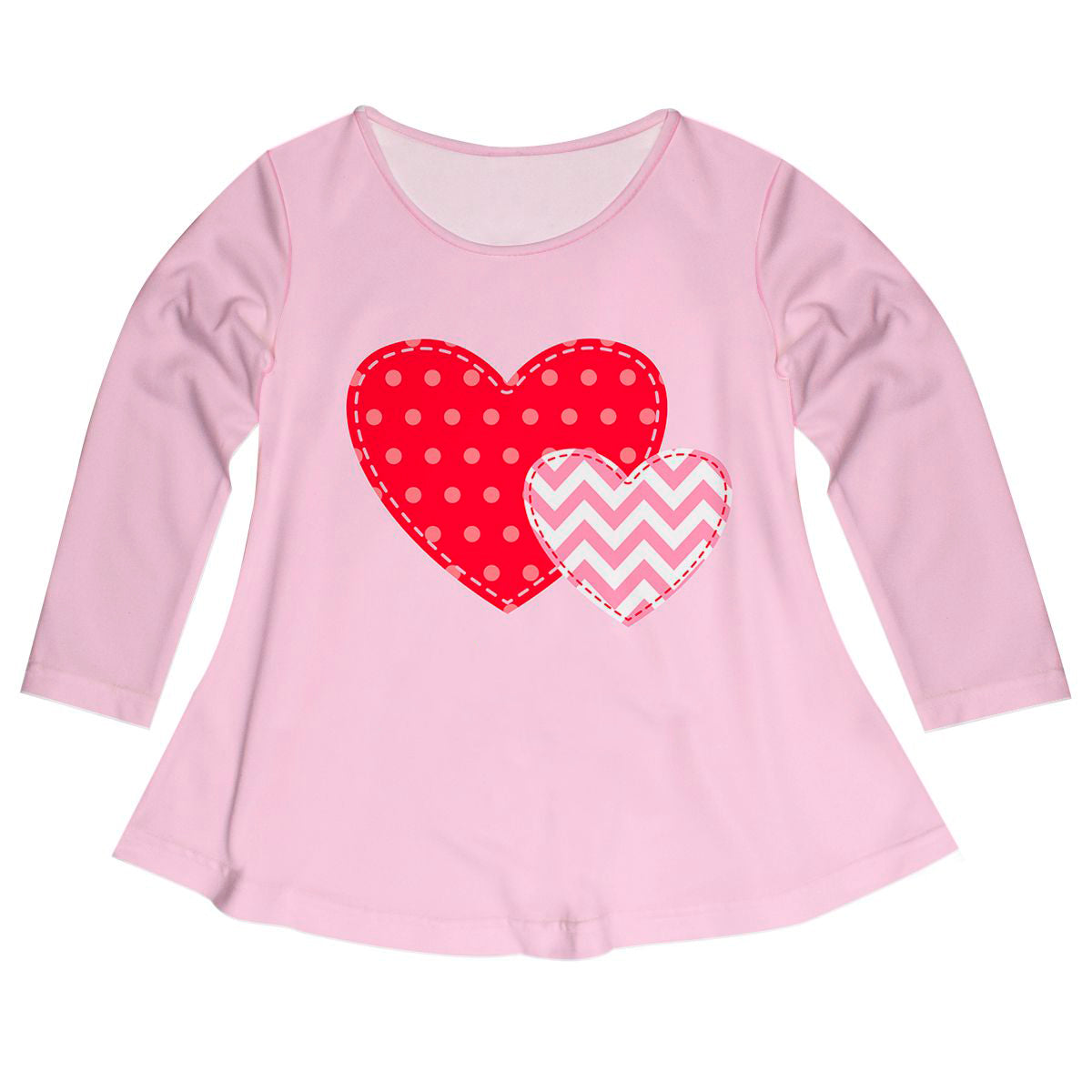 Hearts Name Light Pink Long Sleeve Laurie Top - Wimziy&Co.