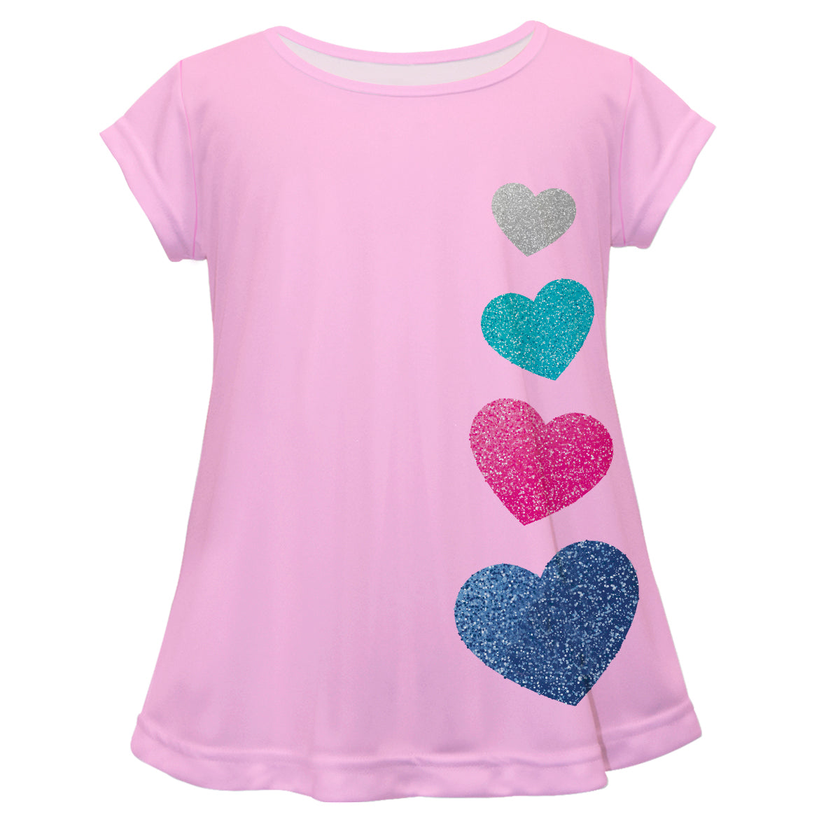 Hearts Monogram Pink Short Sleeve Laurie Top - Wimziy&Co.