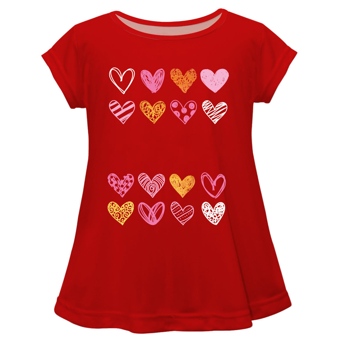 Hearts Name Red Short Sleeve Laurie Top - Wimziy&Co.