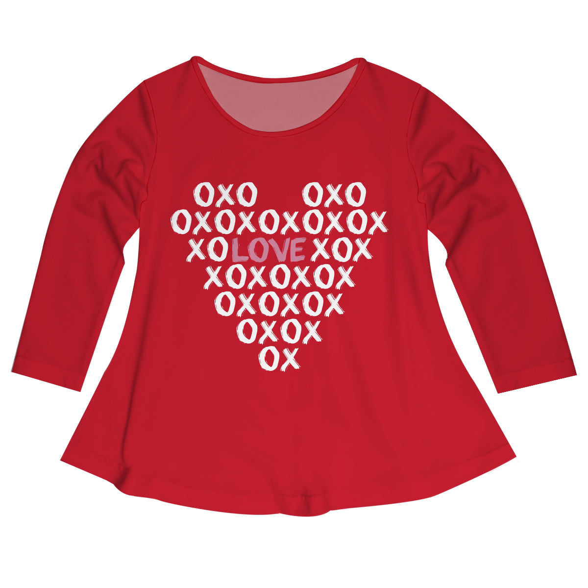 XOXO Love Heart Red Long Sleeve Laurie Top - Wimziy&Co.