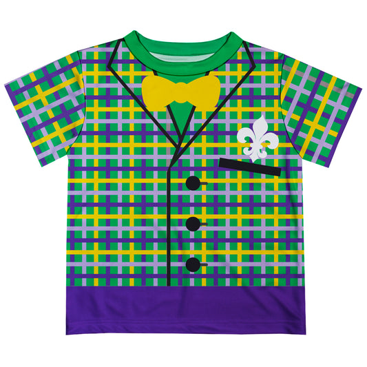 Mardi Gras Blazer Green Check Tee Shirt - Wimziy&Co.