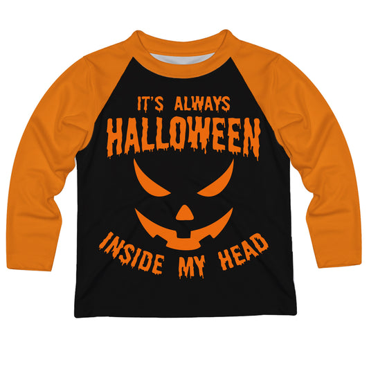 Halloween Black and Orange Long Sleeve Tee Shirt