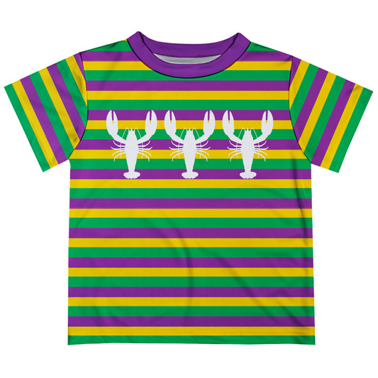 Lobster Mardi Gras Colorful Stripes Tee Shirt - Wimziy&Co.