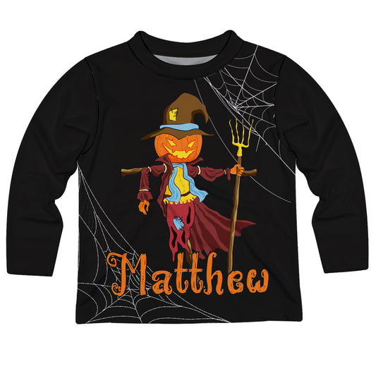 Scarecrow Name Black Long Sleeve Tee Shirt