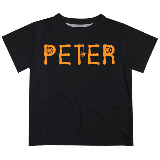 Spider Name Black Short Sleeve Tee Shirt