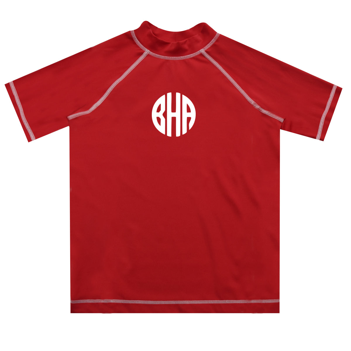 Monogram Red Short Sleeve Rash Guard