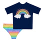 Rainbow Personalized Name Colors 2pc Short Sleeve Rash Guard - Wimziy&Co.