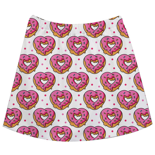 Donuts Heart Print White Skirt - Wimziy&Co.