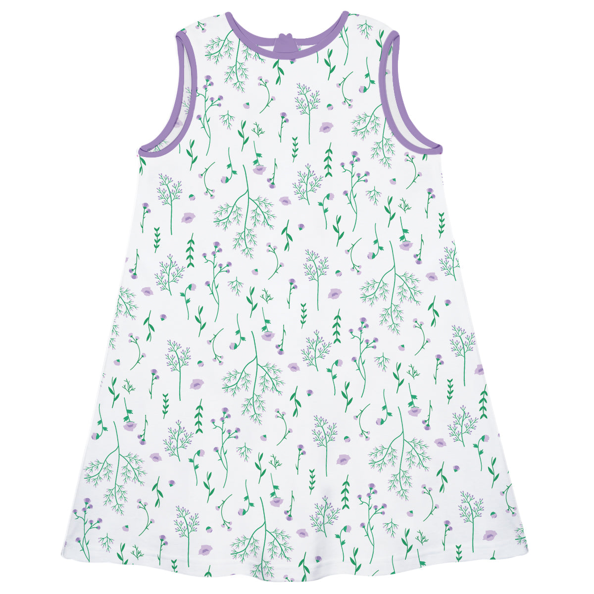 Floral Print White and Purple A Line Dress – Wimziy&Co.