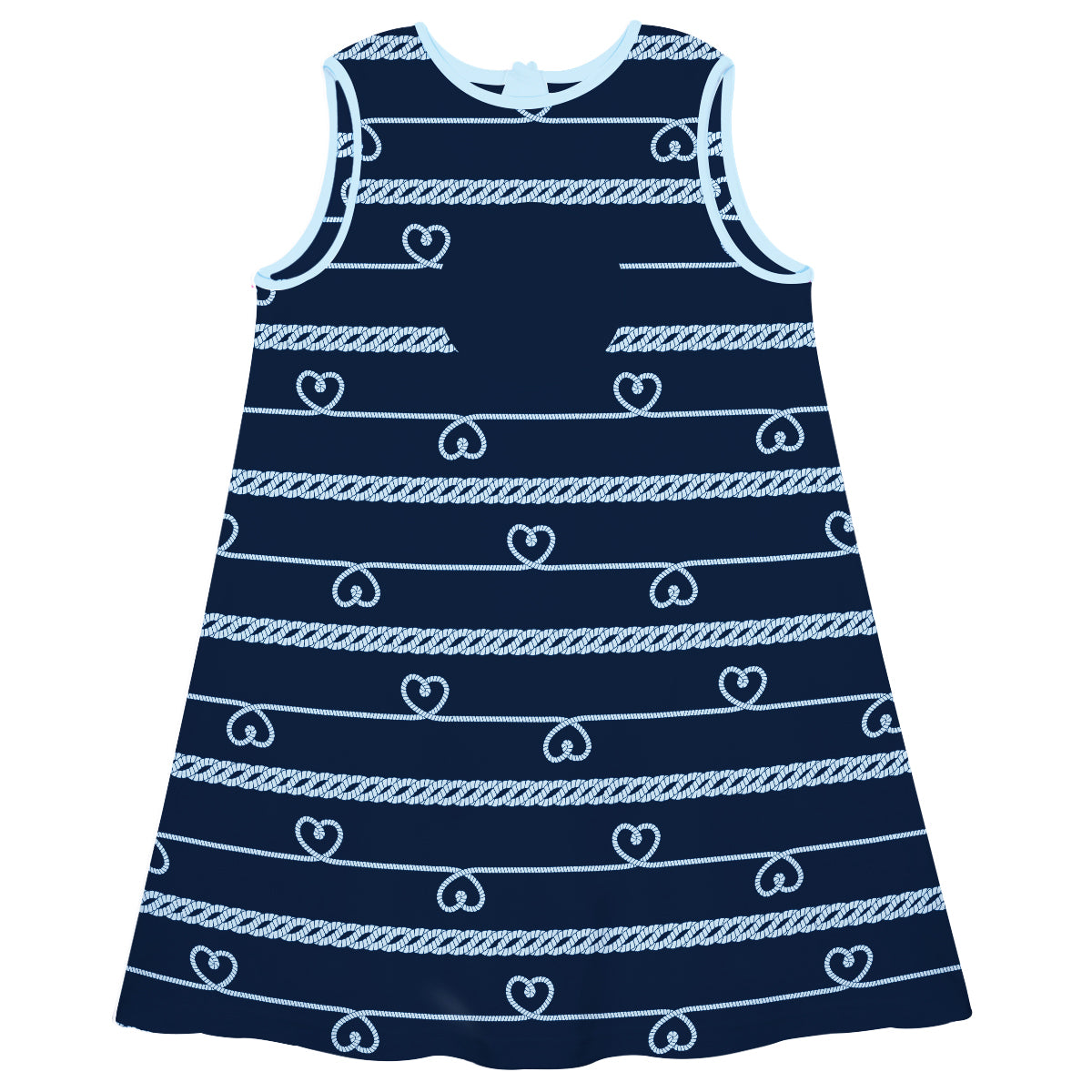 Hearts Print Personalized Monogram Navy A Line Dress - Wimziy&Co.