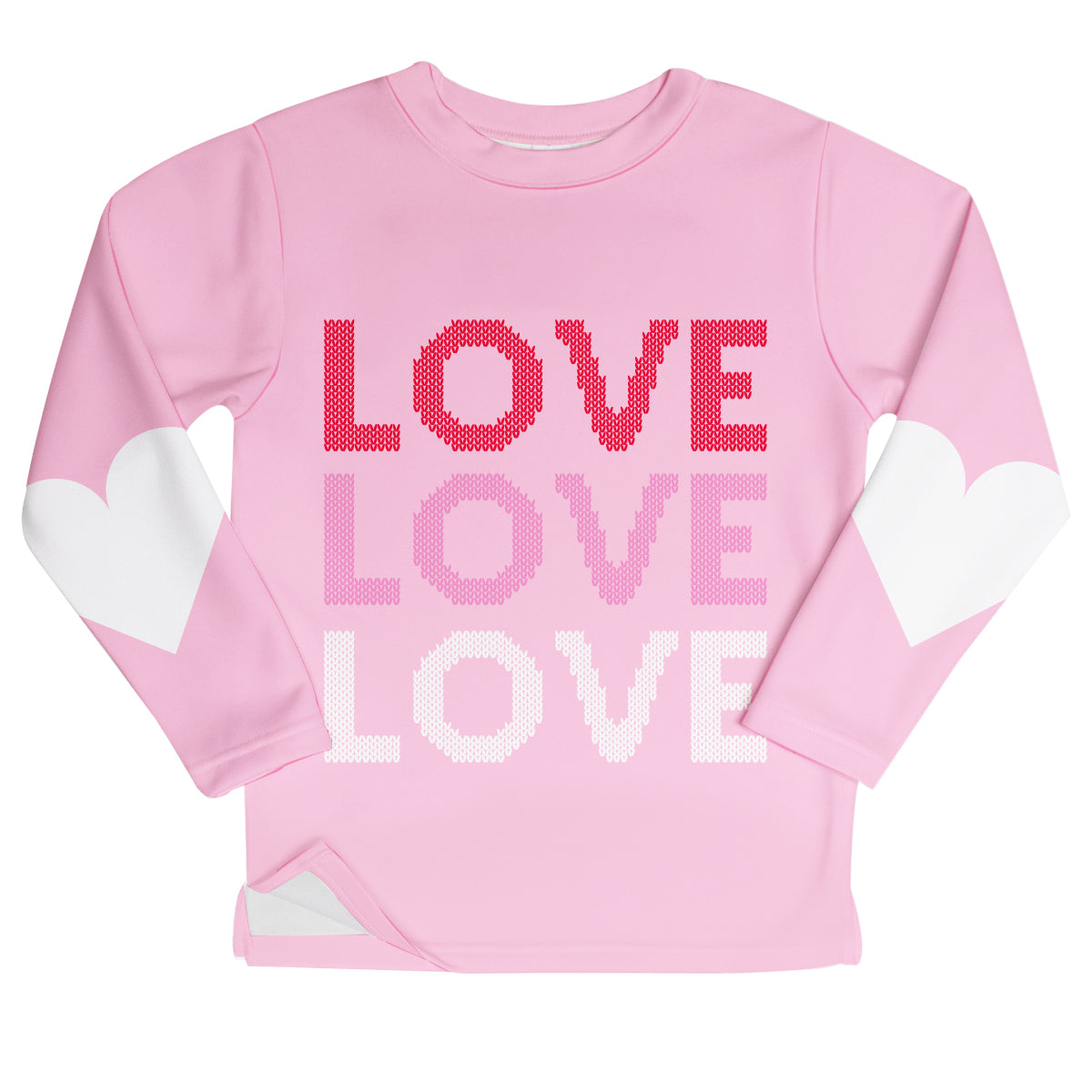 Love and Heart Pink Fleece Sweatshirt With Side Vents - Wimziy&Co.