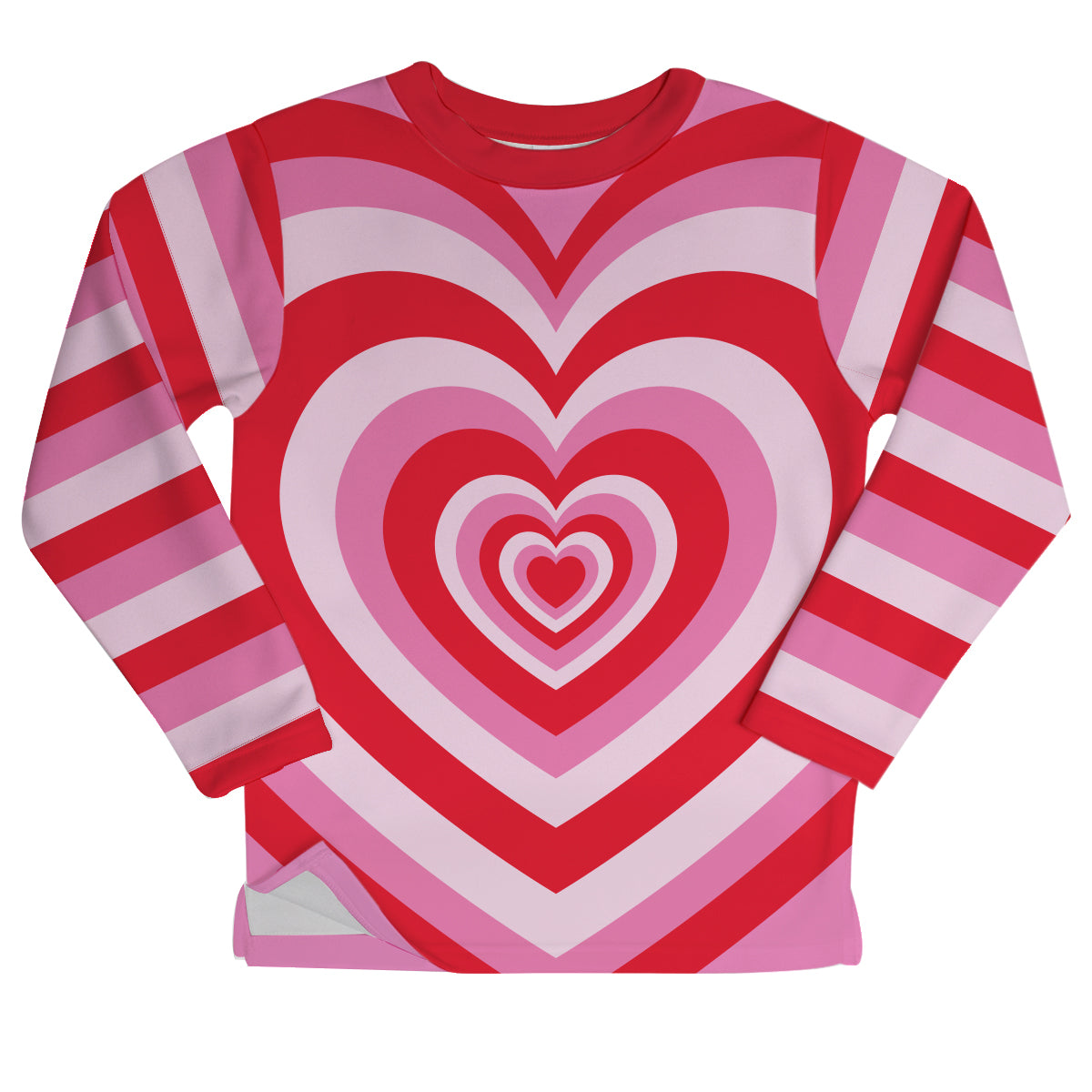 Valentines Heart Red and Pink Fleece Sweatshirt With Side Vents - Wimziy&Co.