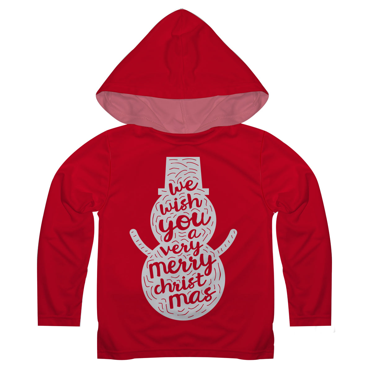 Merry Christmas Red Long Hoodie Boys Tee Shirt